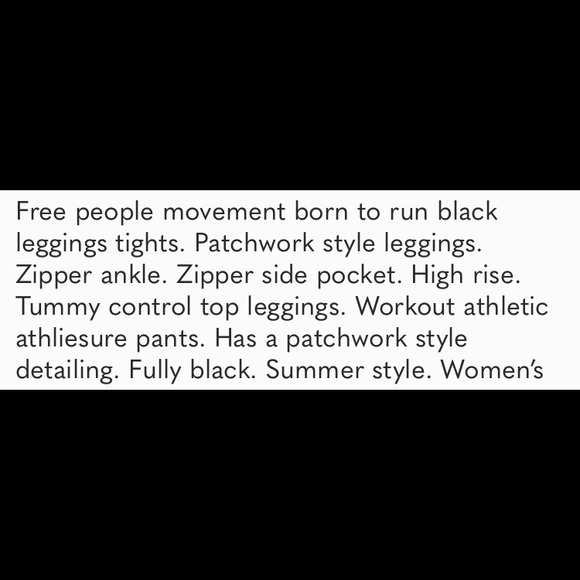 Free people movement born to run black zipper ankle athletic leggings Small - Picture 13 of 13